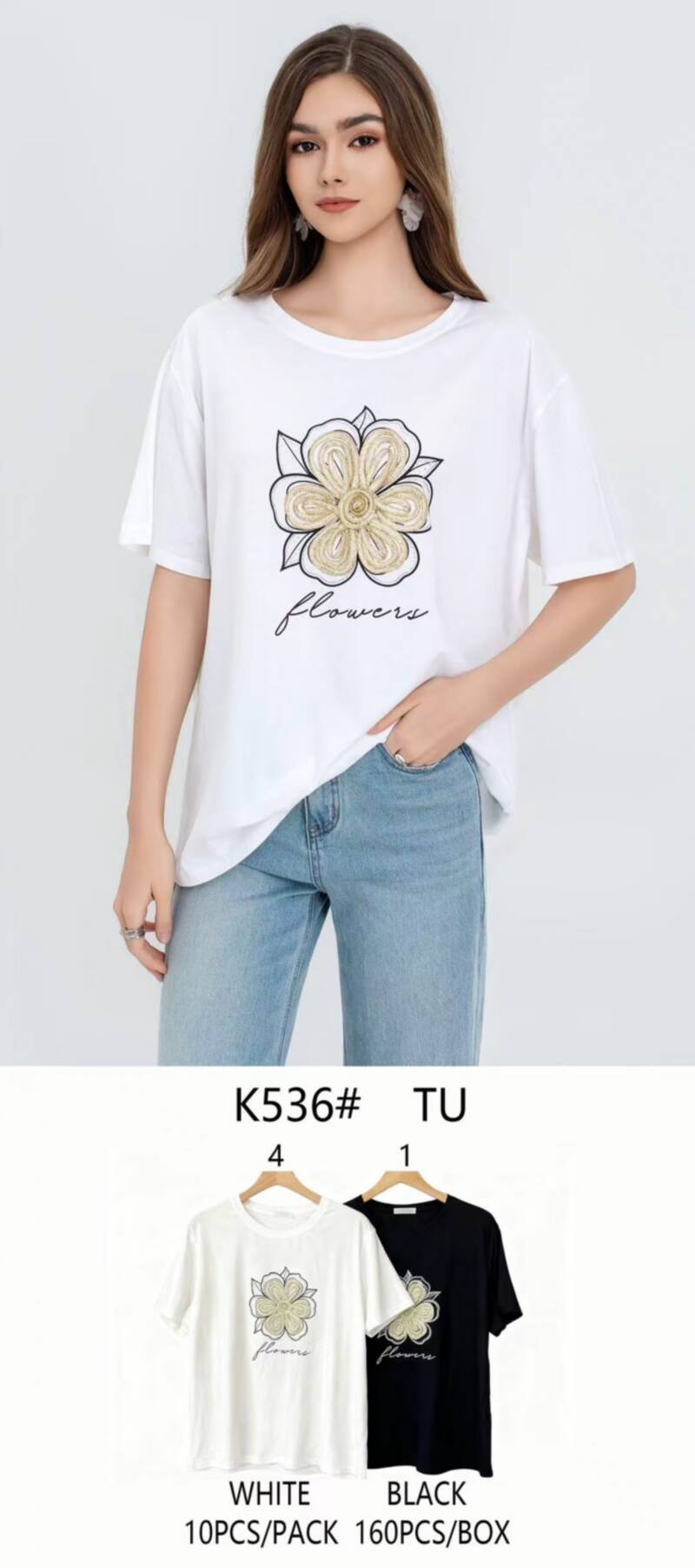 Bluzki damskie Roz Standard, Mix Kolor Paczka 10 szt